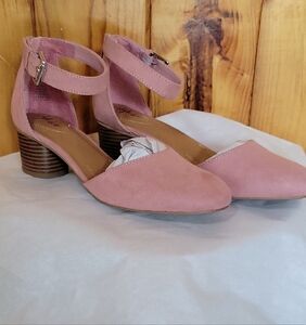 Style & Co. Blush Suede Ankle Strap Heels